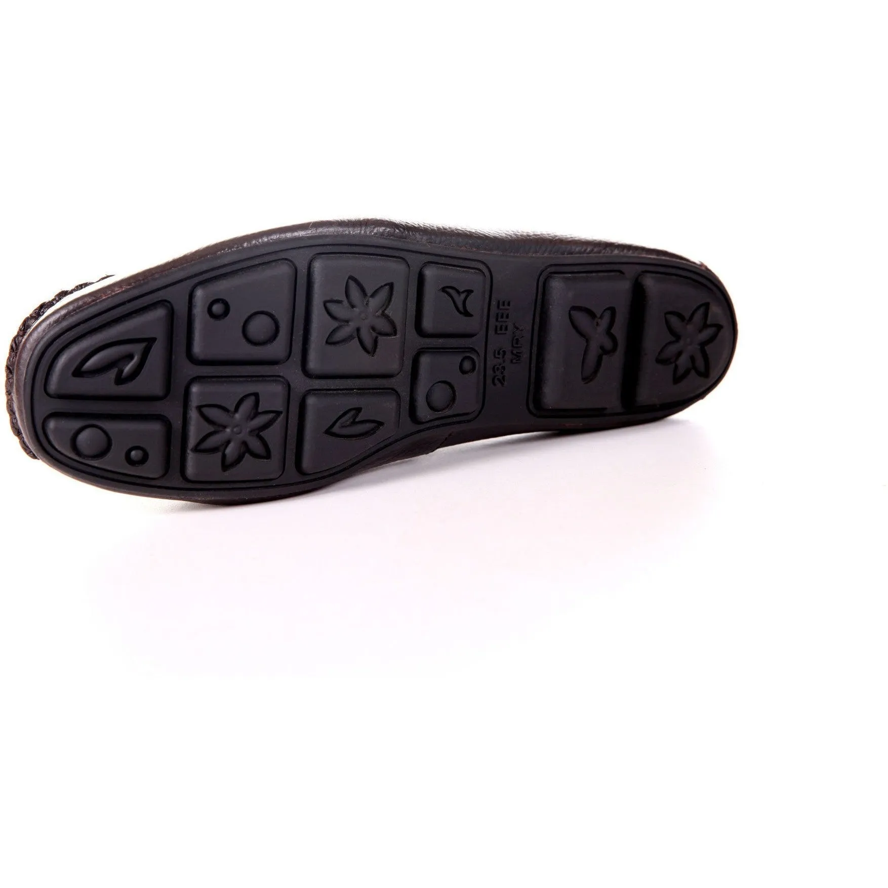 Women's Genuine Leather Flat Comfortable Shoes by ENAAF # CRSC77775BLK
