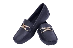 Women's Genuine Leather Flat Comfortable Shoes by ENAAF # CRSC77775BLK