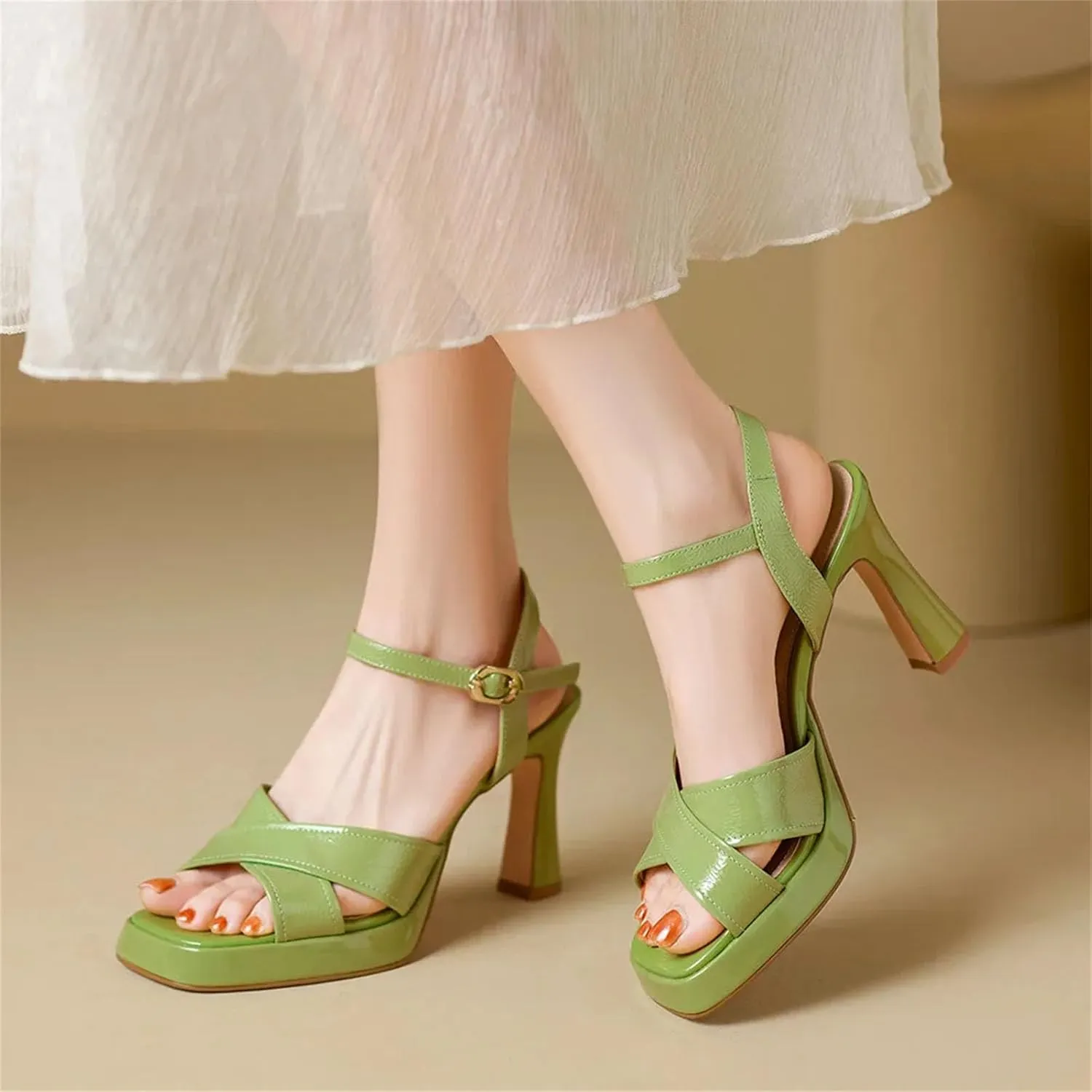 Women's Gladiator Sandals - Open Toe Platform, Summer Casual Throwback-Inspired