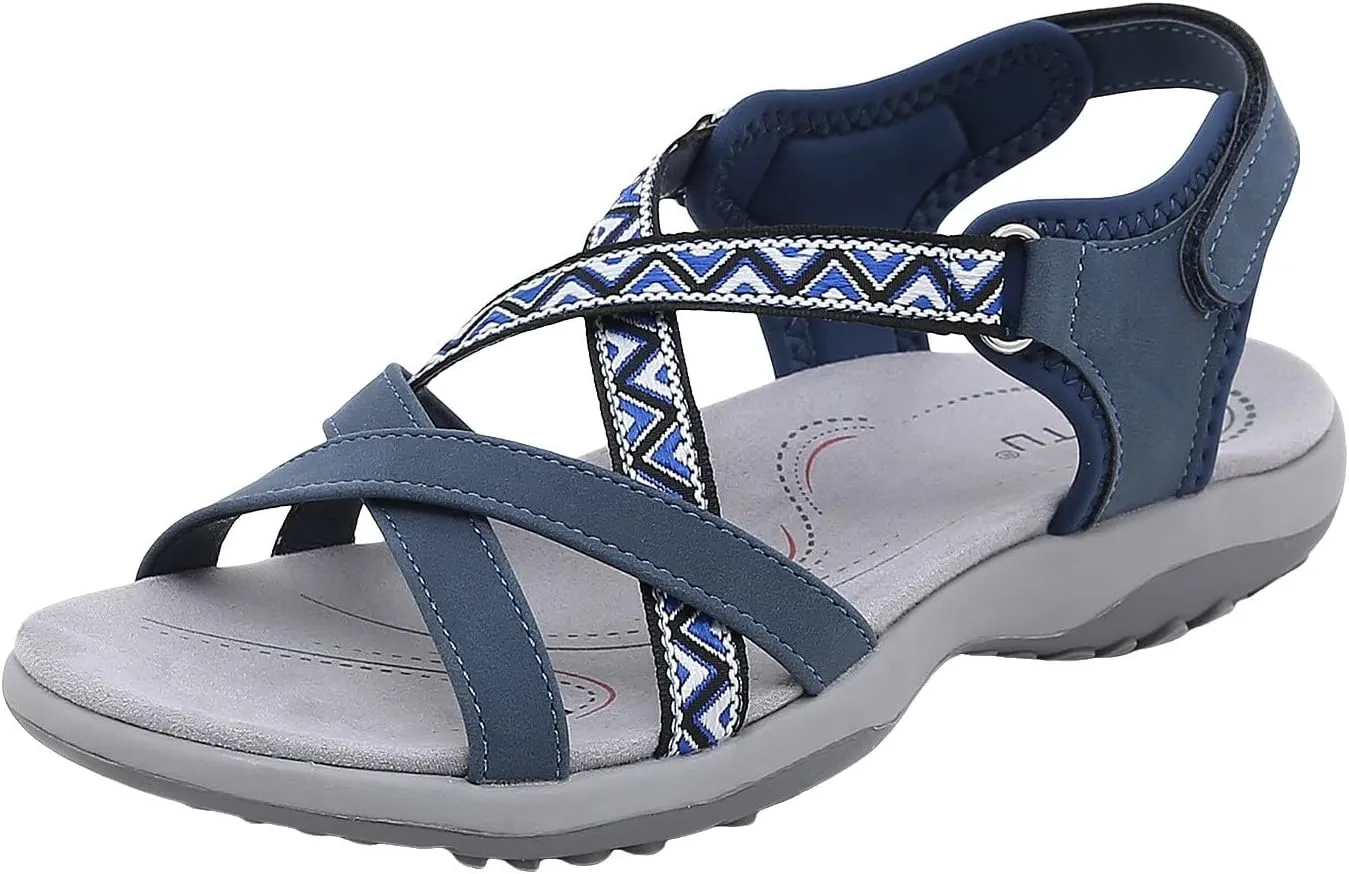 Womens Hiking Sandals Open Toe Sport Walking Sandal 2025 Summer Fashion Casual Sport Sandal Straps with Adjustable Hooks Arch Support Beach Vacation Casual Camping Shoes
