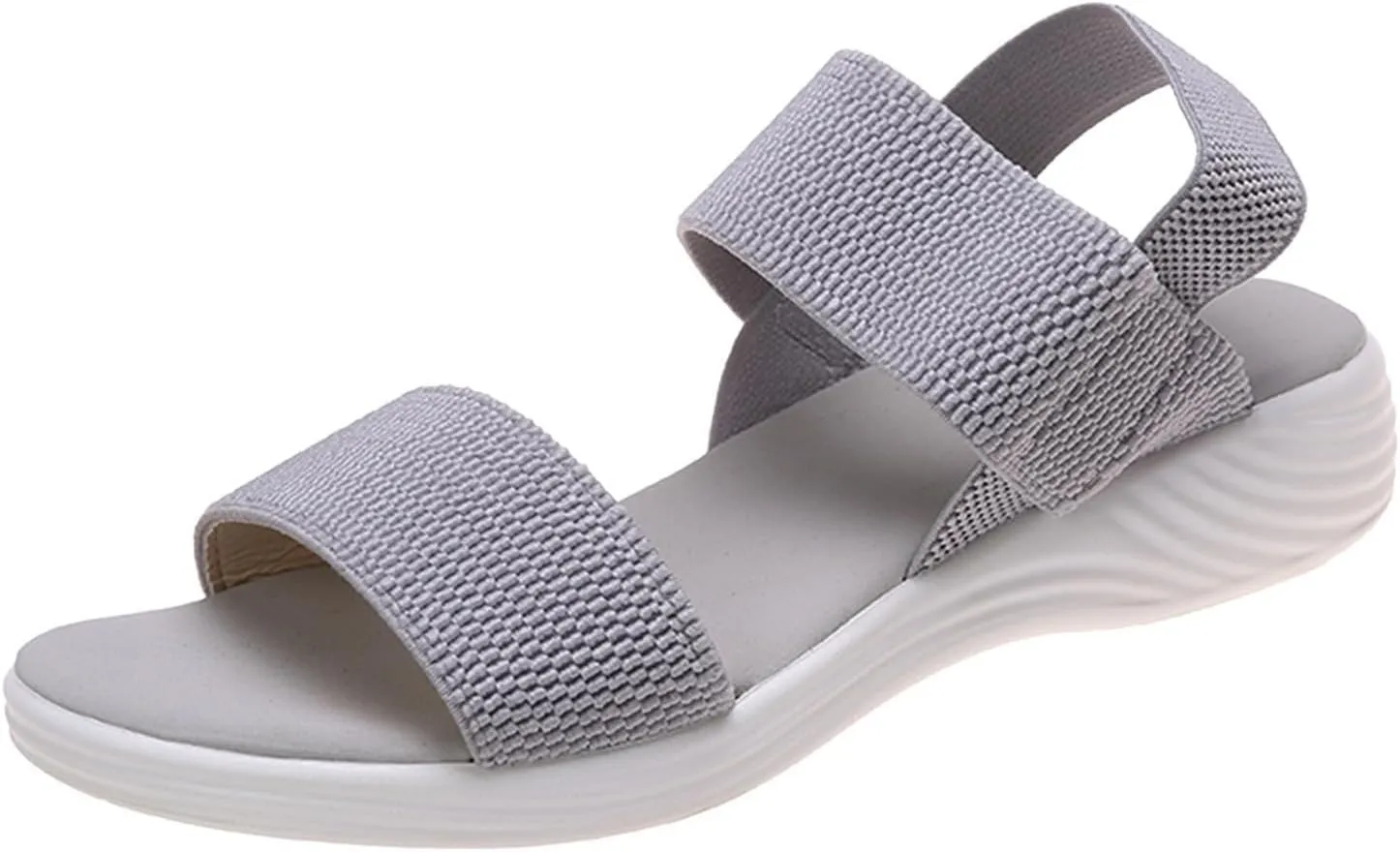 Women's Sandals Elastic Strap Summer Comfort Open Toe Slides Anti-Slip Lightweight Flat Wedge Sandal Platform Wedges Slingback Ankle Low Walking Comfortable Slip On Casual Shoes Platfor Slippers
