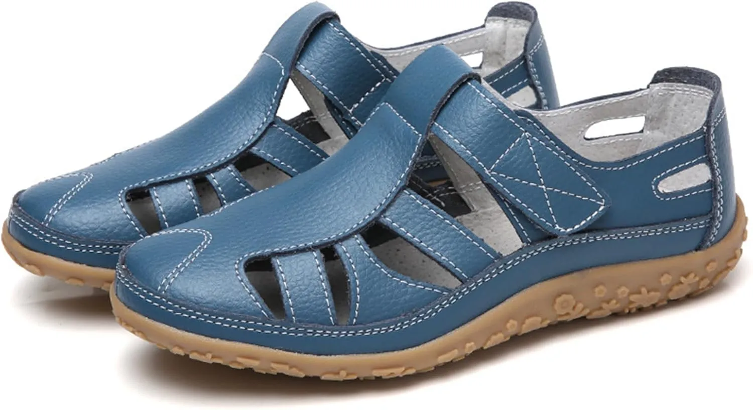 Women's Wedge Sandals Summer Dressy Closed Toe Hollow Out Bohemia Gladiator Shoes Comfortable Softsole Flat Beach Fisherman Sandals